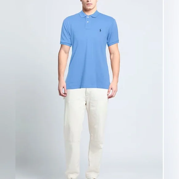 Polo by Ralph Lauren Men's Blue Custom Slim Fit Polo Shirt - Size S - Picture 2 of 4